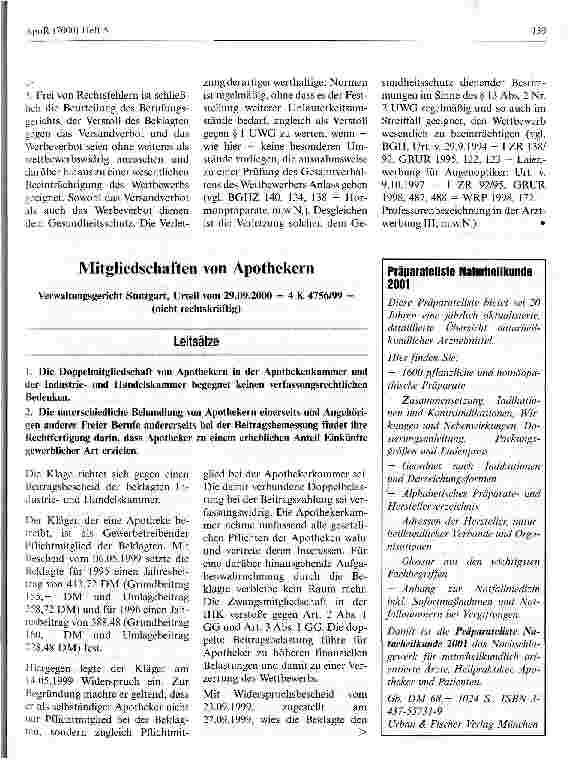 Vorschauseite 1: Mitgliedschaften von Apthekern