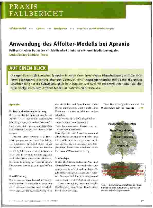 Vorschauseite 1: Anwendung des Affolter-Modells bei Apraxie
