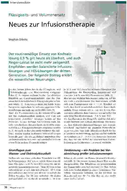 Vorschauseite 1: Neues zur Infusionstherapie