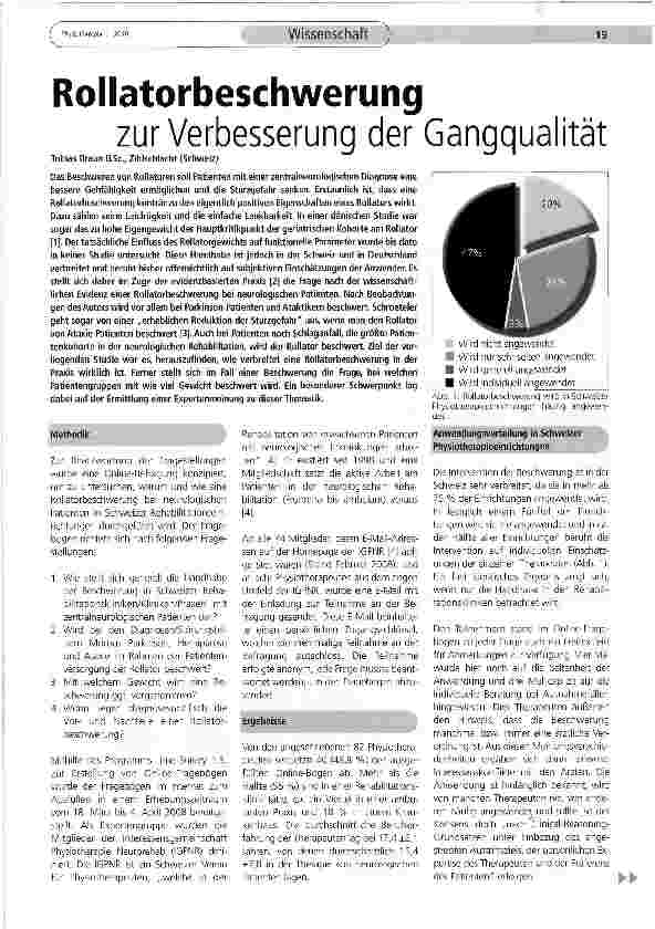 Vorschauseite 1: Rollatorbeschwerung zur Verbesserung der Gangqualität