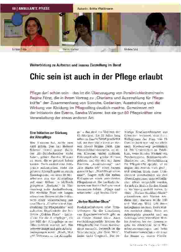 Vorschauseite 1: Chic sein ist auch in der Pflege erlaubt