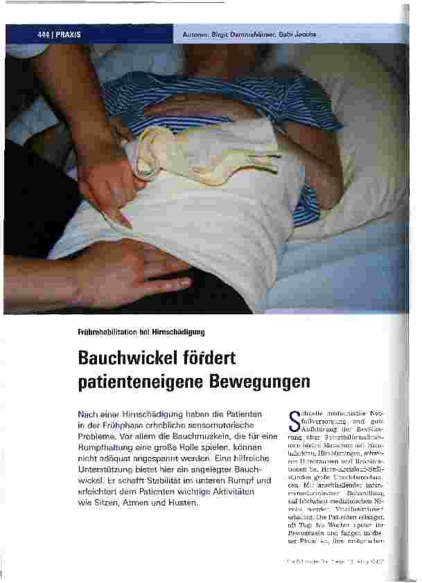 Vorschauseite 1: Bauchwickel fördert patienteneigene Bewegungen
