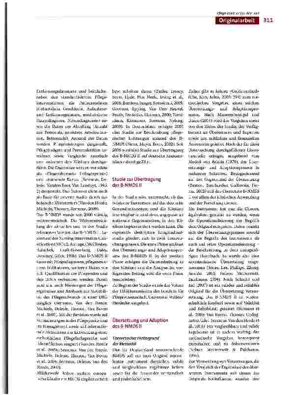 Vorschauseite 3: Die Übertragung des Belgischen Nursing Minimum Data Set II (B-NMDSII) auf bundesdeutsche Krankenhäuser. Ergebnisse der ersten Untersuchungsphase zum Übersetzungsund Adaptionsproze…