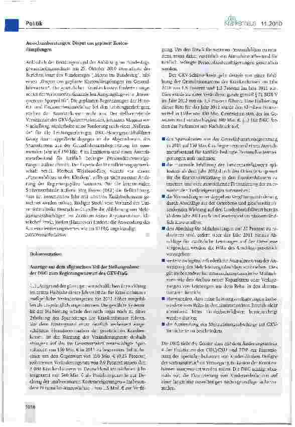Vorschauseite 3: GKV-FinG: Mehrleistungsabschläge müssen zurückgenommen werden