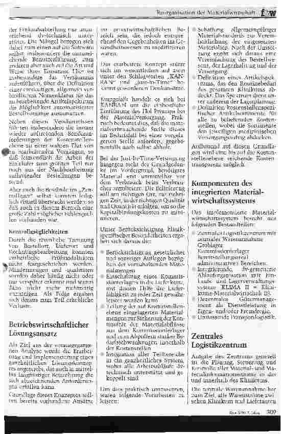 Vorschauseite 2: Reorganisation der Materialwirtschaft betriebswirtschaftlich ausgerichtet