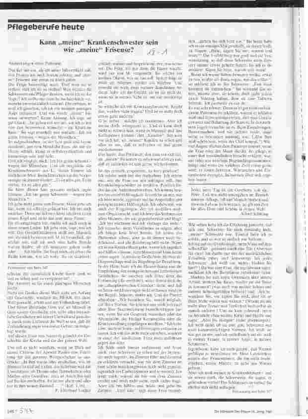 Vorschauseite 1: Kann meine Krankenschwester sein wie meine Friseuse?
