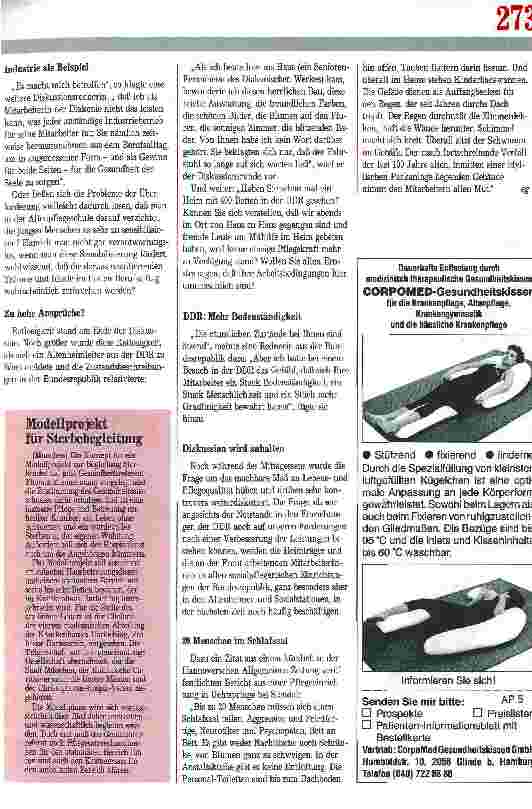 Vorschauseite 2: Lehrer üben Selbstkritik: Lieber eine Hornhaut für die Seele schaffen? Werden Altenpflege-SchülerInnen übersensibilisiert? DDR diskutiert mit