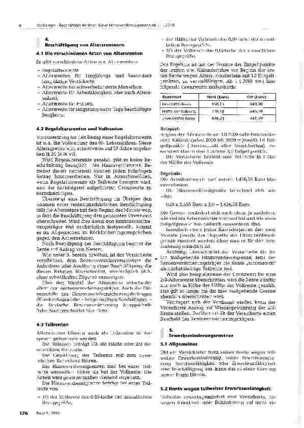 Vorschauseite 2: Beschäftigte Rentner: Neue Hinzuverdienstgrenzen ab 1.1.2010