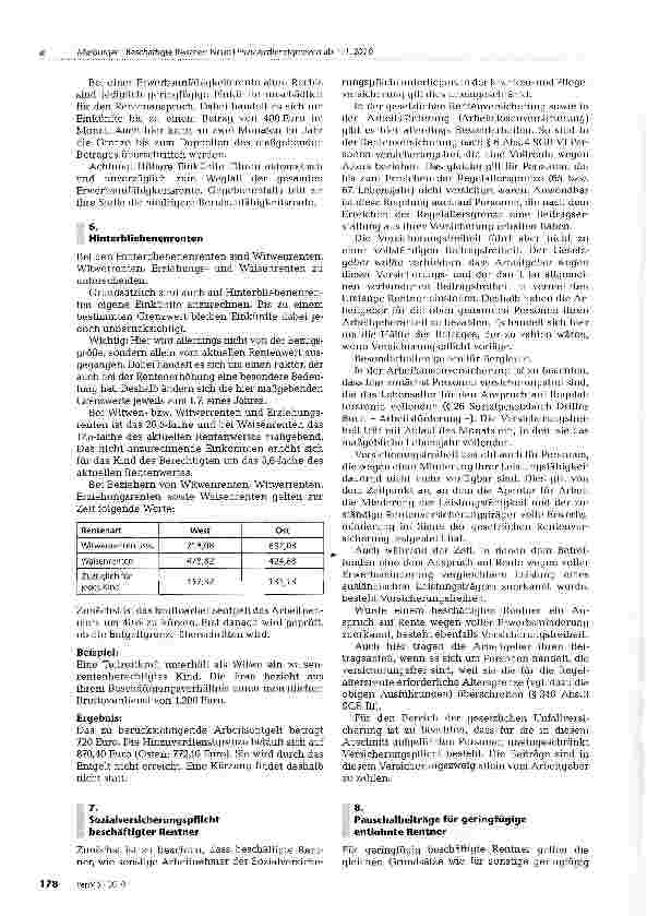 Vorschauseite 4: Beschäftigte Rentner: Neue Hinzuverdienstgrenzen ab 1.1.2010