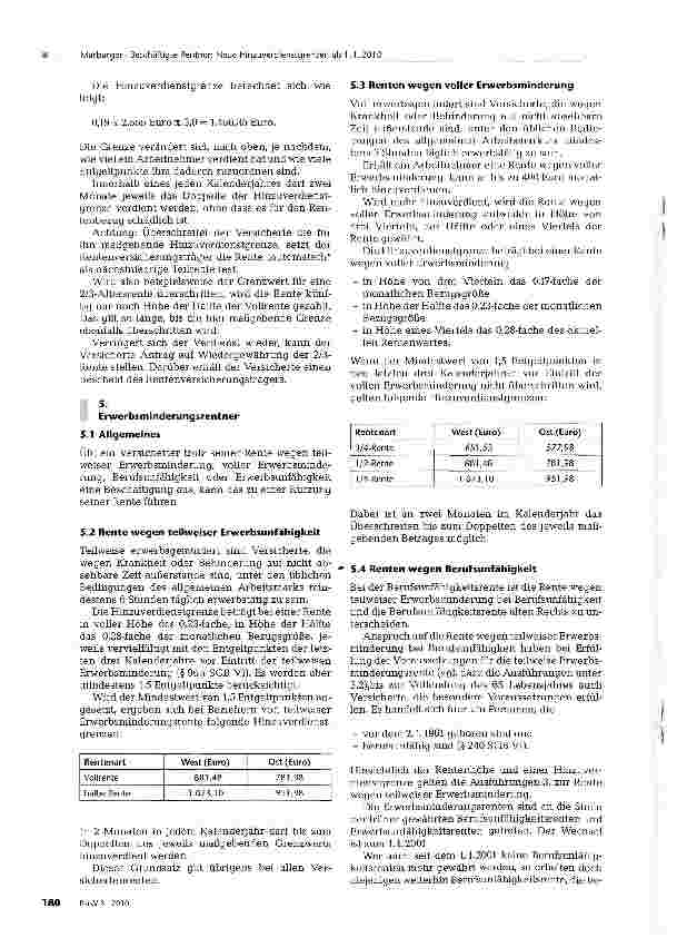 Vorschauseite 6: Beschäftigte Rentner: Neue Hinzuverdienstgrenzen ab 1.1.2010