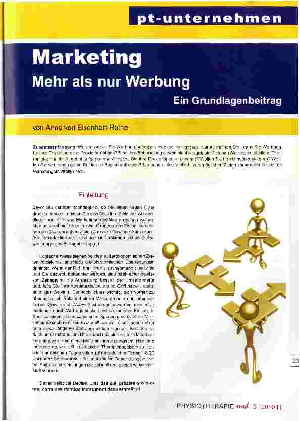Vorschauseite 1: Marketing Mehr als nur Werbung Ein Grundlagenbeitrag