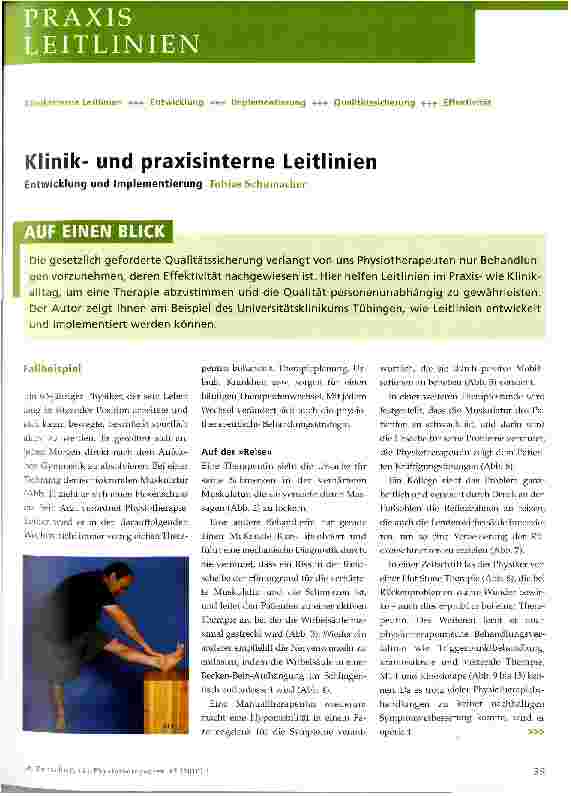 Vorschauseite 1: Klinikund praxisinterne Leitlinien