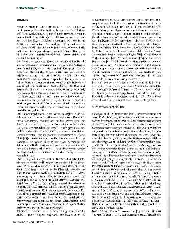 Vorschauseite 2: Evidenzbasierte Verfahren in der neuropsychologischen Rehabilitation Therapie von Gedächtnisstörungen