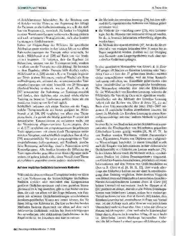 Vorschauseite 4: Evidenzbasierte Verfahren in der neuropsychologischen Rehabilitation Therapie von Gedächtnisstörungen