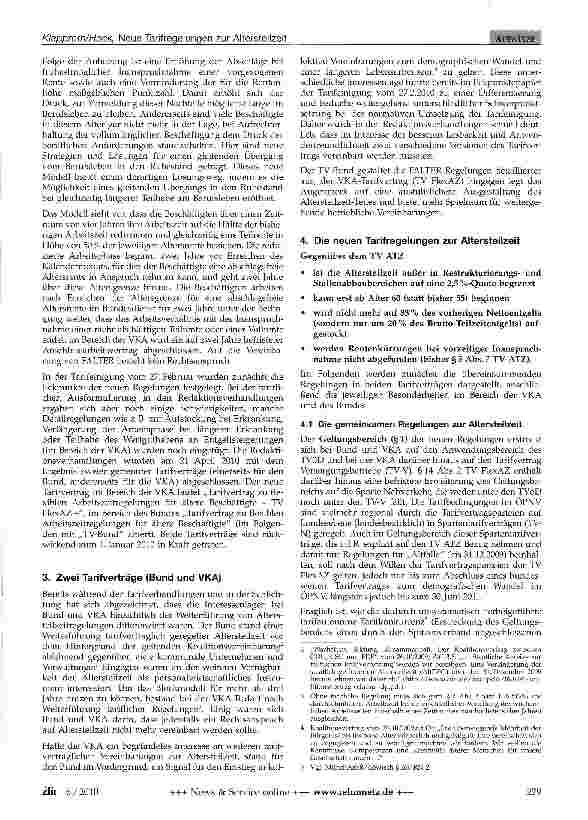 Vorschauseite 2: Die neuen Tarifregelungen zur Altersteilzeit und flexiblen Altersarbeitszeit im öffentlichen Dienst