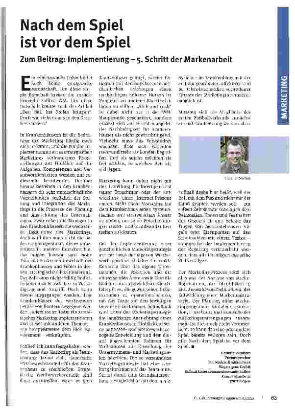 Vorschauseite 1: Nach dem Spiel ist vor dem Spiel