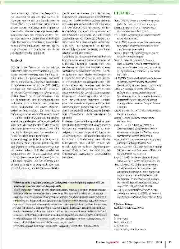 Vorschauseite 6: Sprachdiagnostik im Kindergarten