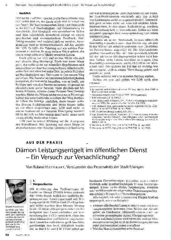Vorschauseite 1: Dämon Leistungsentgelt im öffentlichen Dienst - Ein Versuch zur Versachlichung?
