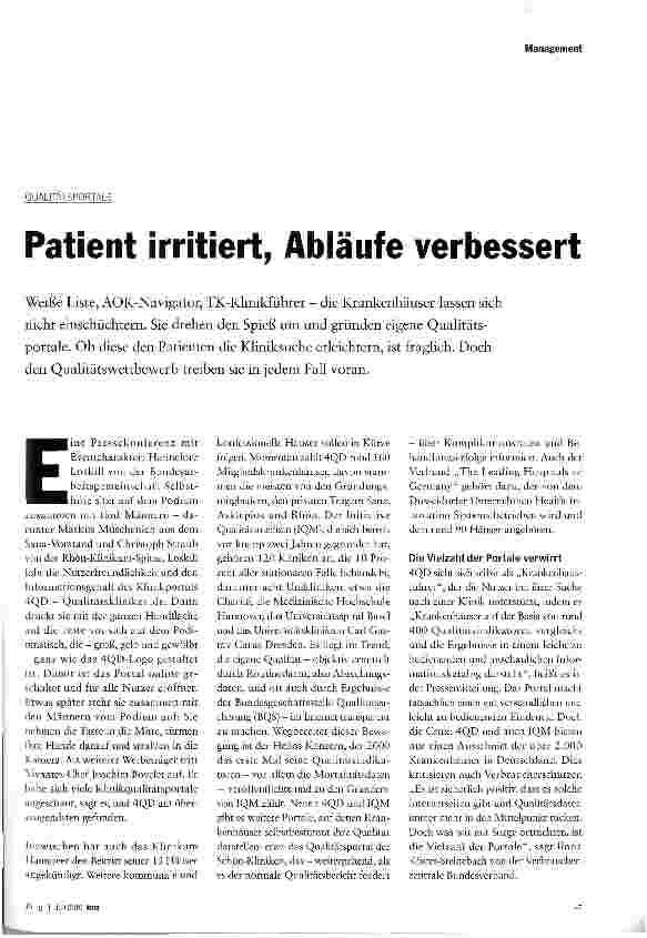 Vorschauseite 2: Patient irritiert, Abläufe verbessert