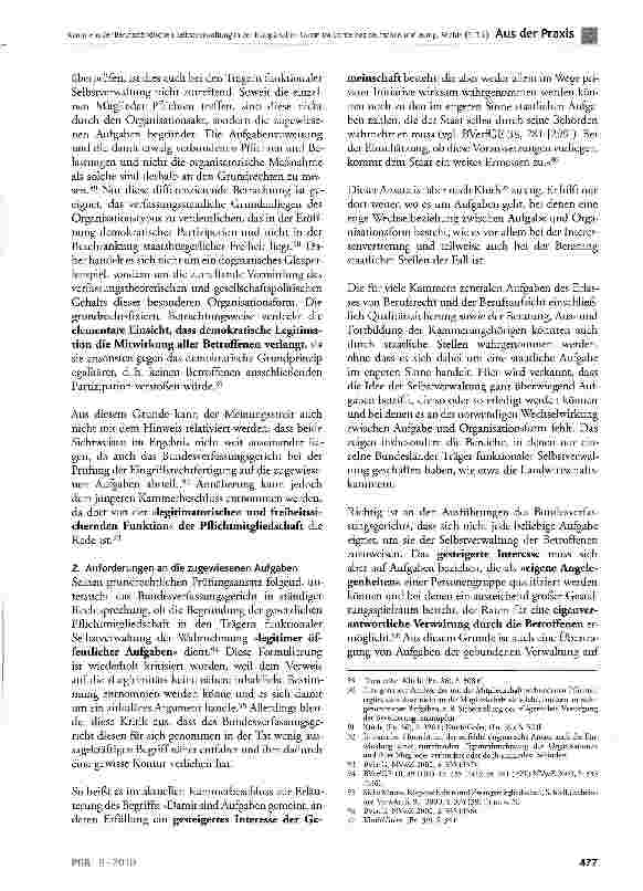 Vorschauseite 3: Kammern der Berufsständischen Selbstverwaltung in der Europäischen Union im Lichte des deutschen und europäischen Rechts (2. Teil)