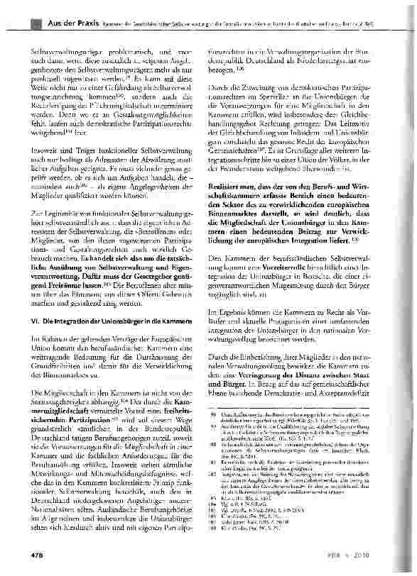 Vorschauseite 4: Kammern der Berufsständischen Selbstverwaltung in der Europäischen Union im Lichte des deutschen und europäischen Rechts (2. Teil)