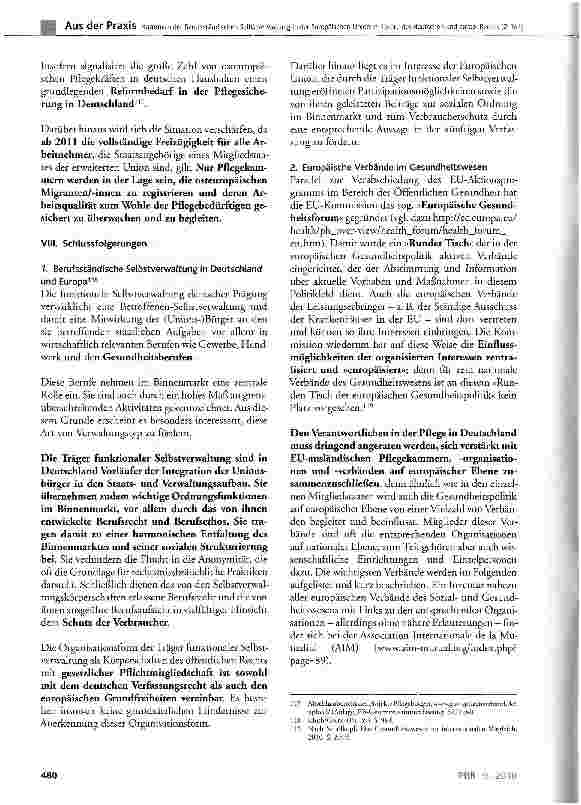 Vorschauseite 6: Kammern der Berufsständischen Selbstverwaltung in der Europäischen Union im Lichte des deutschen und europäischen Rechts (2. Teil)