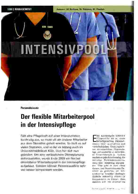 Vorschauseite 1: Der flexible Mitarbeiterpool in der Intensivpflege