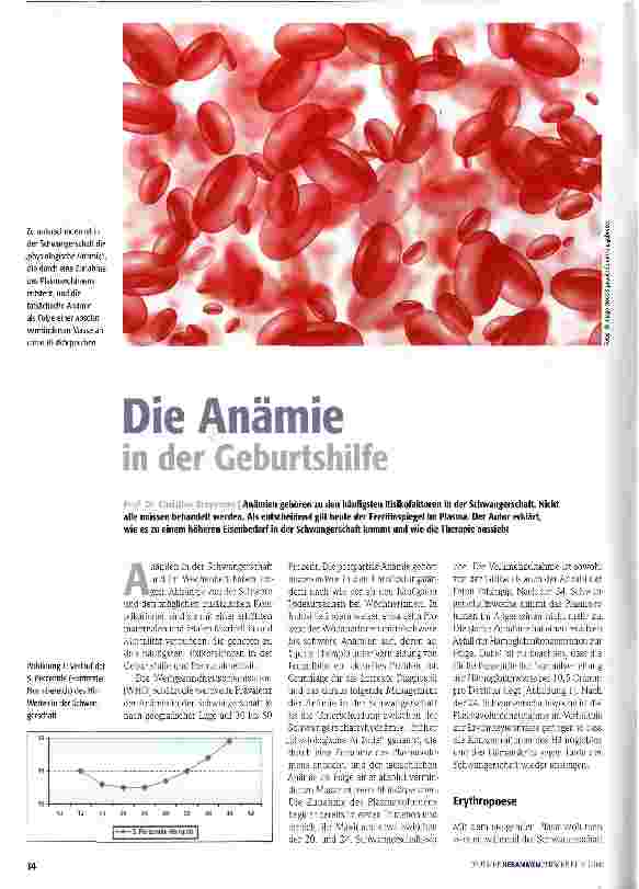 Vorschauseite 1: Die Anämie in der Geburtshilfe