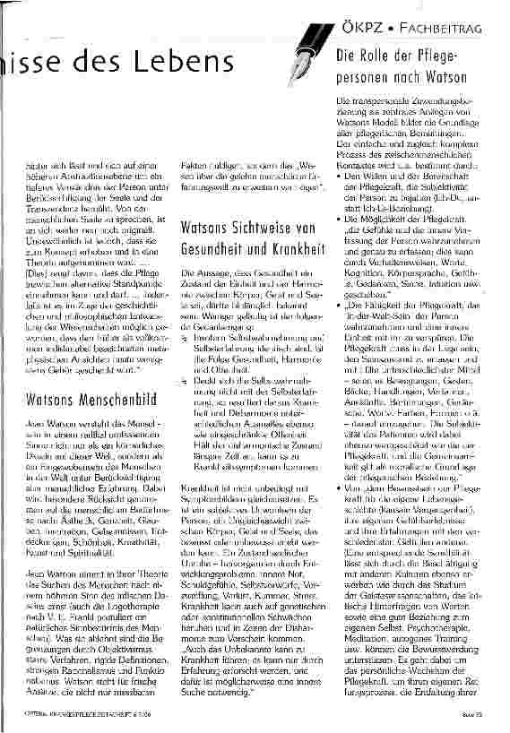 Vorschauseite 2: Respekt für Wunder und Geheimnisse des Lebens zur Pflegetheorie von Jean Watson