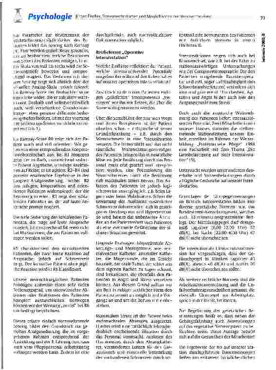 Vorschauseite 5: Stressmechanismen und Möglichkeitren zur Stressvermeidung Pflegerische Beobachtungen auf einer operativen Intensivstation