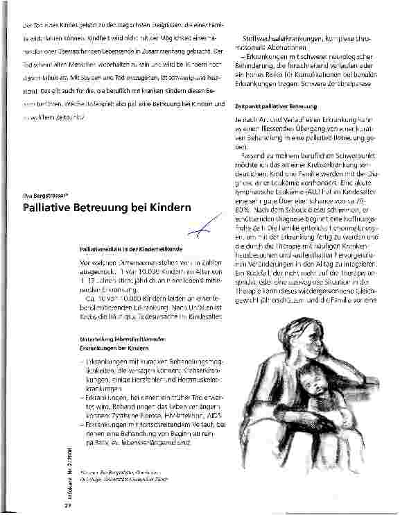 Vorschauseite 1: Palliative Betreuung bei Kindern