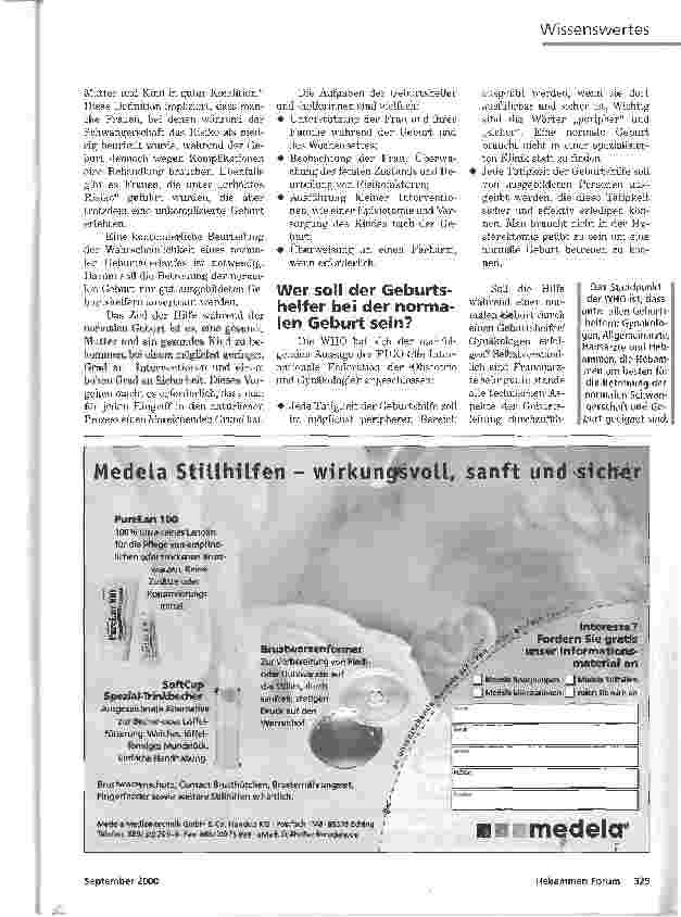 Vorschauseite 4: HILFE WÄHREND DER NORMALEN GEBURTStandpunkte der Weltgesundheitsorganisation (WHO)