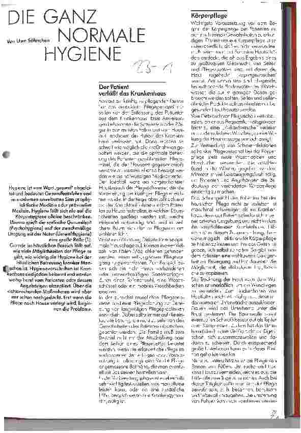 Vorschauseite 1: Die ganz normale Hygiene
