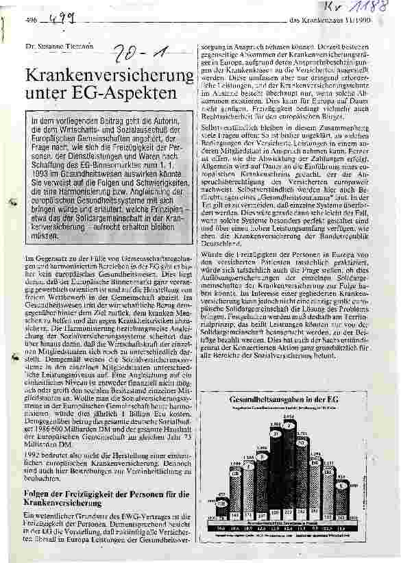 Vorschauseite 1: Krankenversicherung unter EG-Aspekten