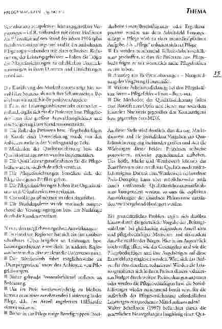 Vorschauseite 4: Die Einführung des Markttheorems in der Pflege - Bedrohung oder Chance für Pflegeeinrichtungen?