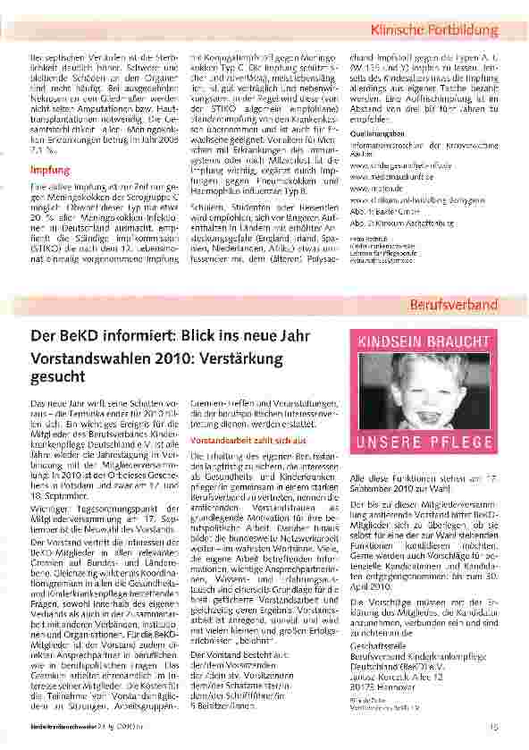 Vorschauseite 3: Meningokokkeninfektionen