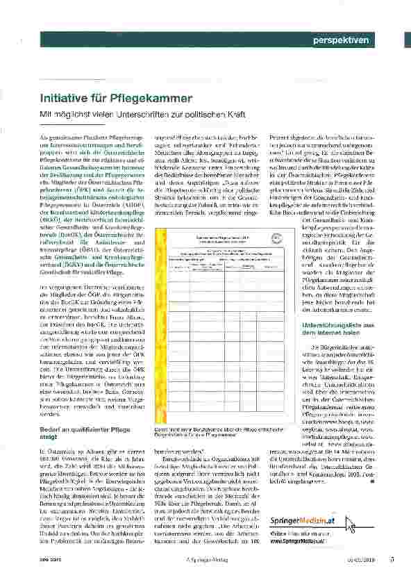 Vorschauseite 1: Initiative für Pflegekammer