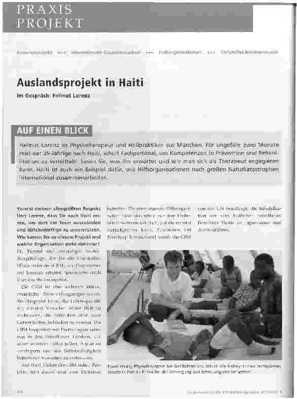 Vorschauseite 1: Auslandsprojekt in Haiti