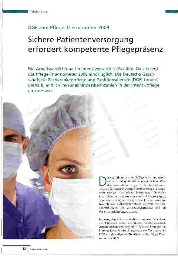Vorschauseite 1: Sichere Patientenversorgung erfordert kompetente Pflegepräsenz