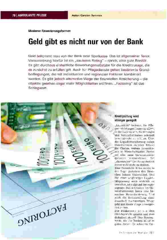 Vorschauseite 1: Geld gibt es nicht nur von der Bank