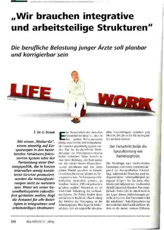 Vorschauseite 1: Wir brauchen integrative und arbeitsteilige Strukturen