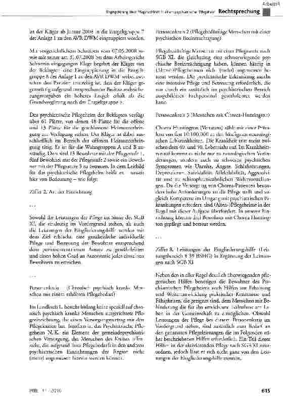 Vorschauseite 2: Eingruppierung einer Pflegefachkraft in einem psychiatrischen Pflegeheim