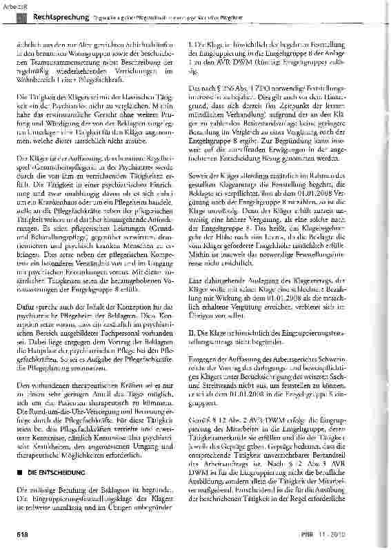 Vorschauseite 5: Eingruppierung einer Pflegefachkraft in einem psychiatrischen Pflegeheim