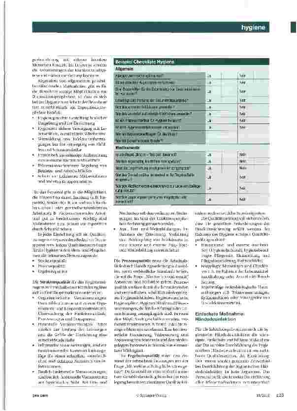 Vorschauseite 2: Hygiene in Altenund PflegeheimenQualitätskriterium und Beachtung der besonderen Rahmenbedingungen