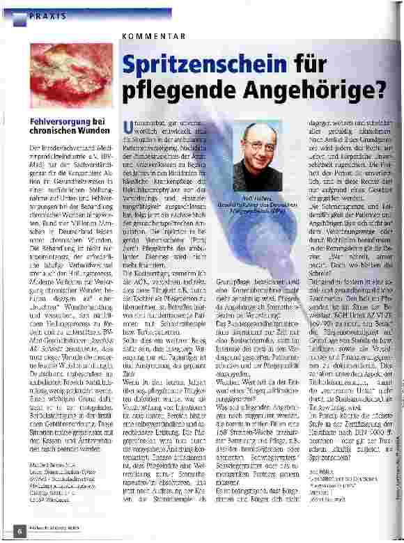 Vorschauseite 1: Spritzenschein für pflegende Angehörige?