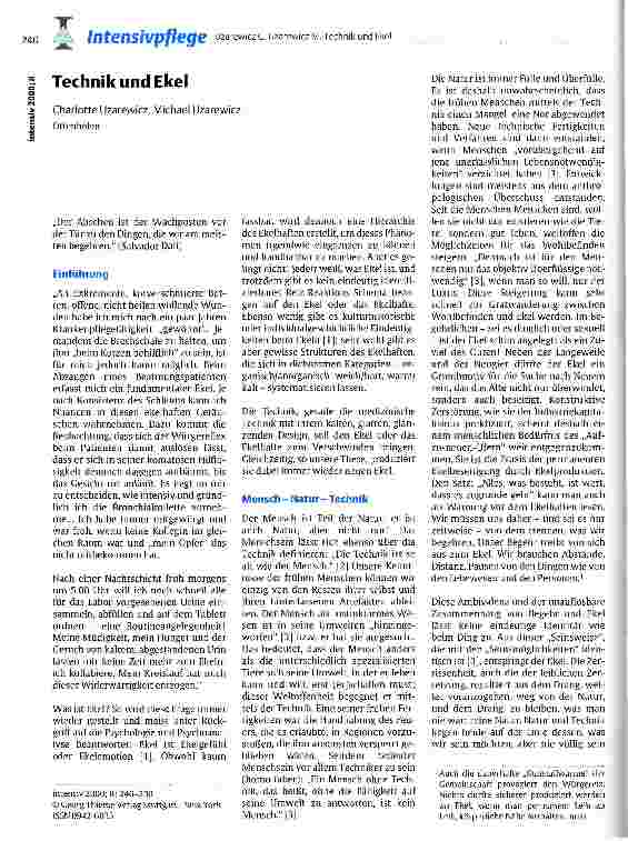 Vorschauseite 1: Technik und Ekel