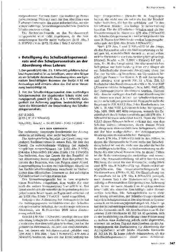 Vorschauseite 5: Mitbestimmung bei Zielvereinbarung mit Schulleitung