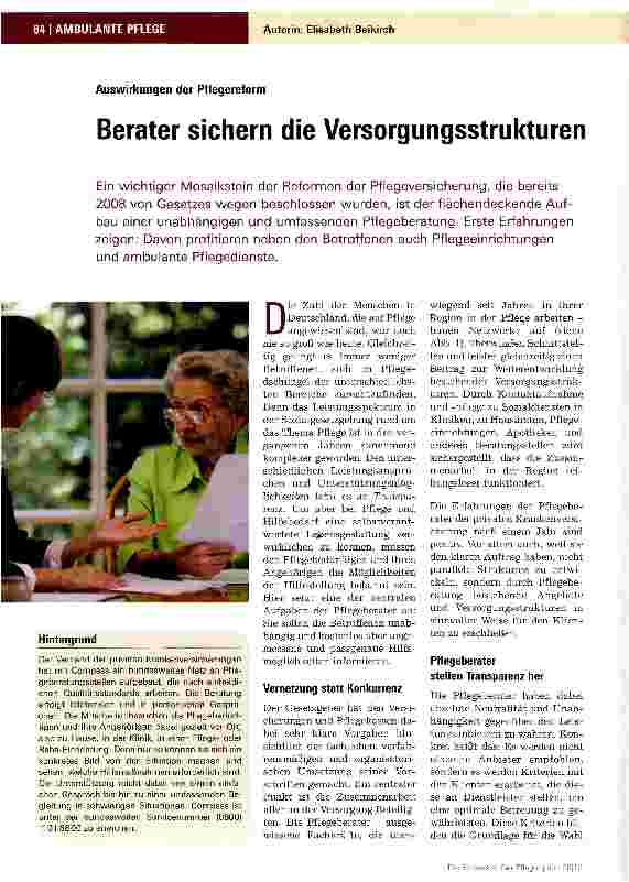 Vorschauseite 1: Berater sichern die Versorgungsstrukturen