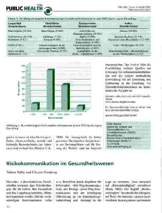 Vorschauseite 1: Risikokommunikation im Gesundheitswesen