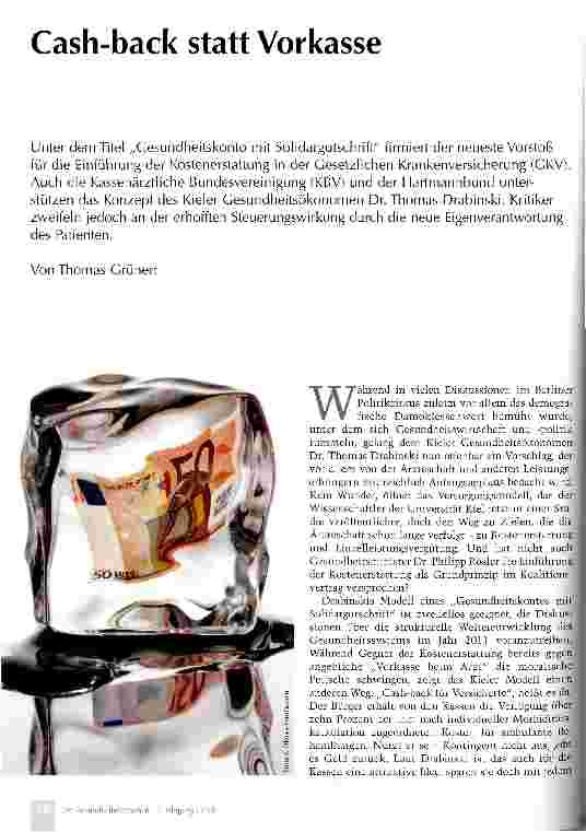 Vorschauseite 1: Cash-back statt Vorkasse